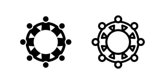 People unity teamwork circular icon