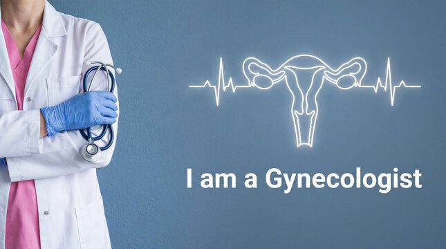 Gynecologist holding a stethoscope. Female doctor with medical concept of women health.