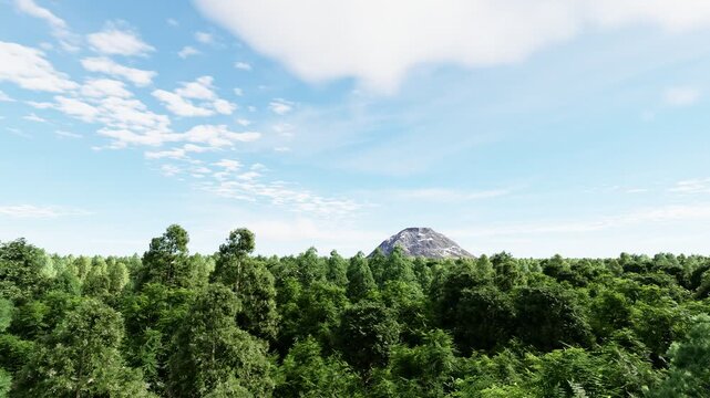 4K aerial forest landscape featuring lush green treetops and scenic natural views, ideal for nature, wilderness, environmental, travel, and outdoor content.