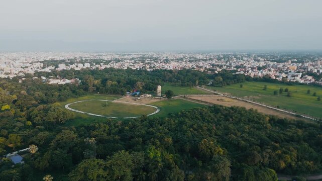 4K Aerial Top down Buildings and Apartment with Multiple Building aerial. Urban Buildings and Apartment at bridge road at Delhi. Cinematic cityscape drone shot. Noida Buildings.