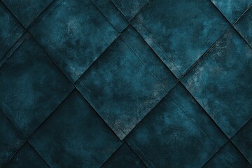Obraz premium Close-up of a textured, diamond-patterned surface in varying shades of teal and blue