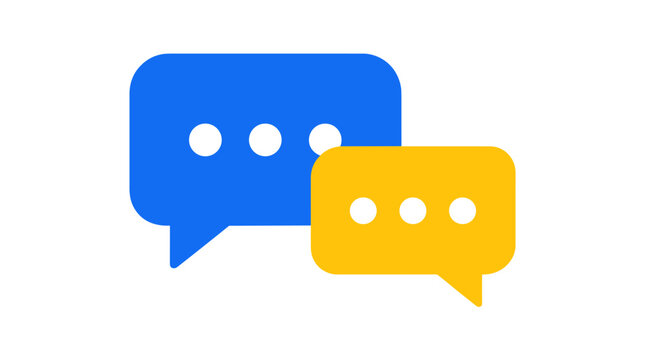Two Overlapping Speech Bubbles Signaling Digital Chat Communication.