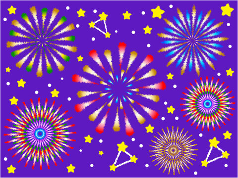 打ち上げ花火のイラスト素材4