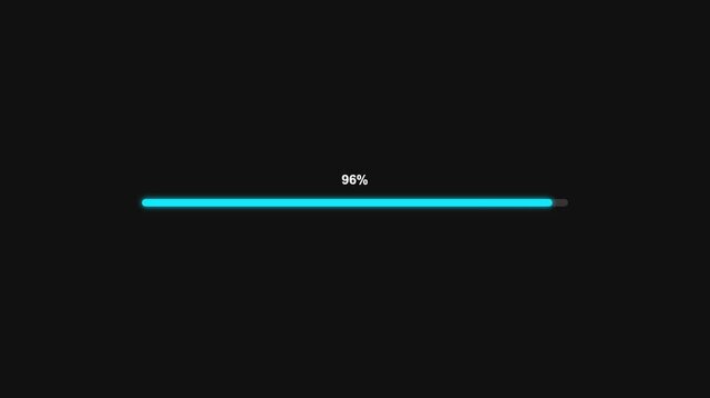 Sleek Linear Progress Bar Loading Animation 0 to 100 Percent