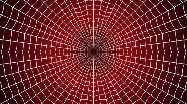 Abstract digital background featuring a symmetrical grid pattern with glowing white lines on a deep dark red backdrop