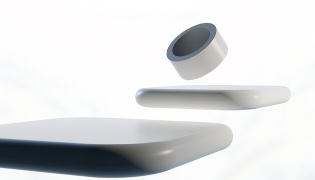 3d floating platforms with a cylinder shape object