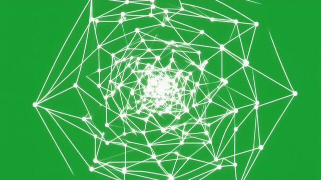 Polygon Mesh Growth Green Screen Animation