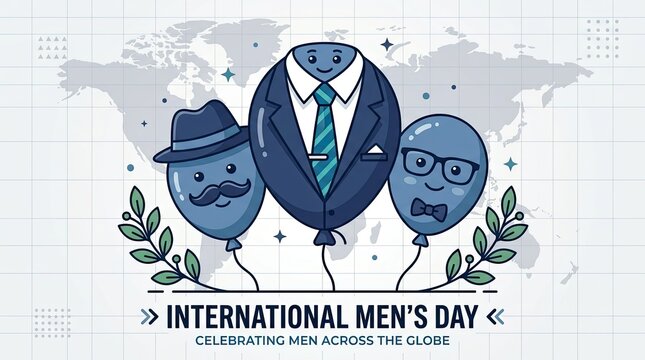 International Men's Day celebration illustration. Global male appreciation event concept.