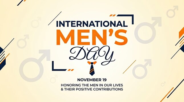 International Men's Day graphic design. November 19 celebration banner for male awareness.