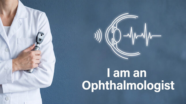 Ophthalmologist examining patient. Medical professional analyzing eye health with digital tools.