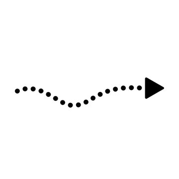 Black dotted wave line with a solid arrow head pointing to the right