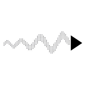 Black dotted wavy line ending with a solid triangle arrow icon