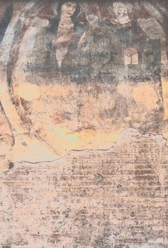 halfo tone vintage print of a romanic virgin and christ art wall