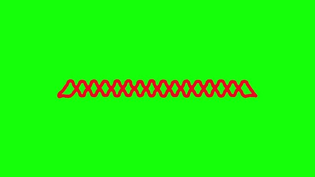 Red Marker Scribble Zigzag Strikethrough Animation Green Screen 4K.