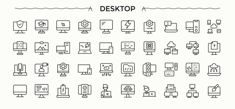 Computer And Device icon collection. Minimal icons pack. Tablet vector icon set. Featuring technology, digital, tech, computer, device, hardware and more.
