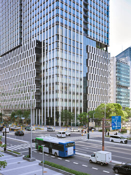 City Street in Umeda in Osaka, Japan 