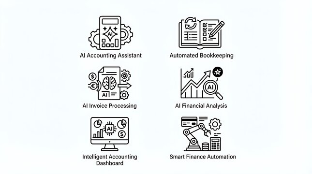 AI Finance and Accounting Automation Icon Set