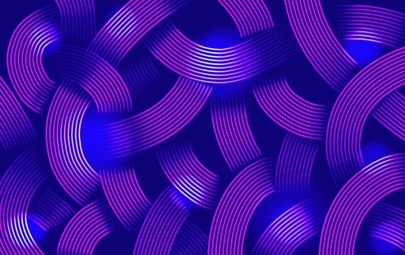 Abstract Interwoven Ribbons in Blue and Purple Gradient