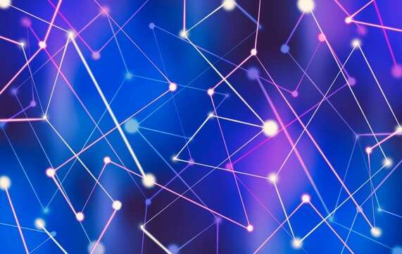 Abstract Neural Network Background with Glowing Connections