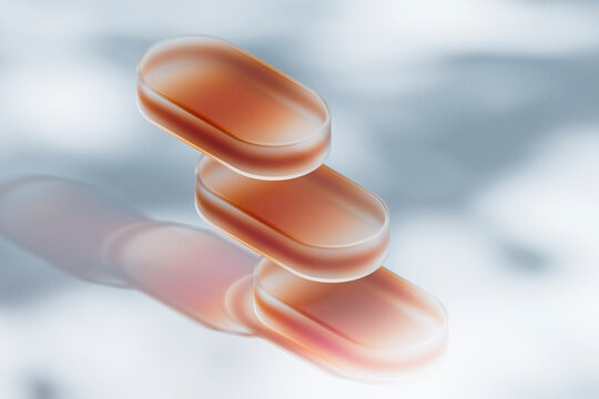 Three Glass Capsules Abstract Composition