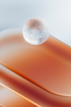 White Sphere On Glass Capsule Closeup