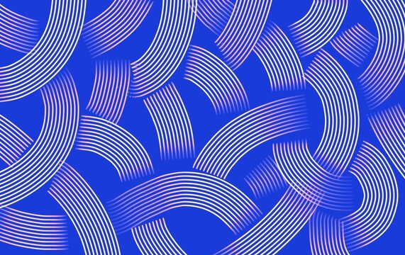 Abstract Interwoven Ribbons in Blue and Purple Gradient