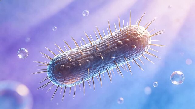 Microscopic view of a bacterium
