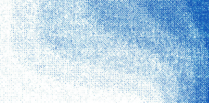 Blue-toned printed halftone texture with gentle tonal transitions on a transparent background.