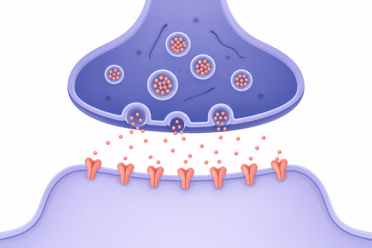 Chemical synapse neurotransmitter release illustration