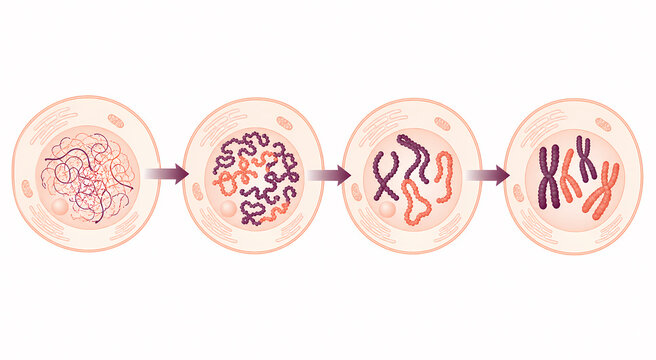 Chromosome condensation mitosis preparation illustration