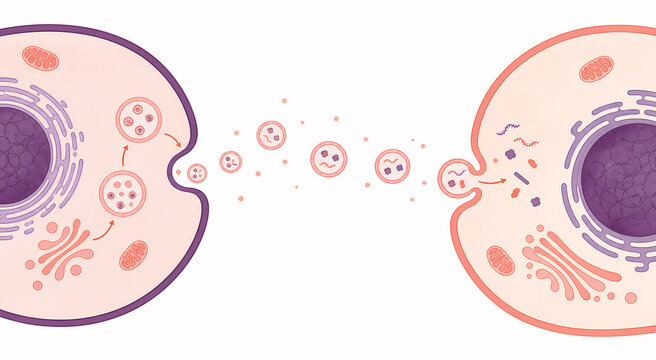 Exosome intercellular communication illustration
