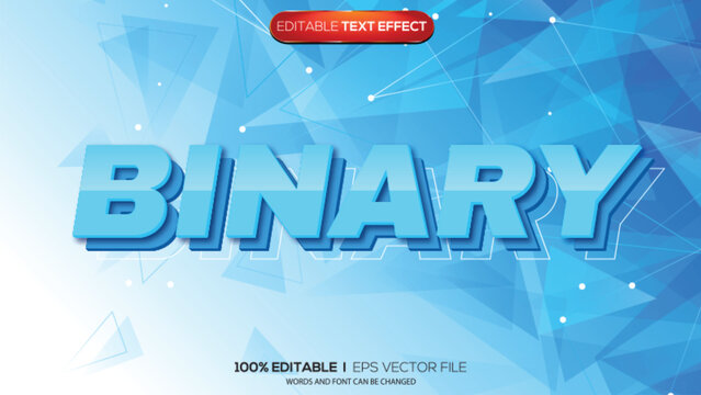 3d text effect binary theme