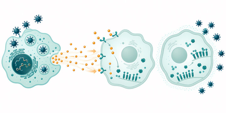 Interferon antiviral signaling illustration