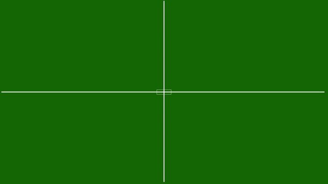 Minimalist digital hud interface crosshair targeting system on a green background