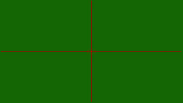 Minimalist digital hud interface crosshair targeting system on a green background