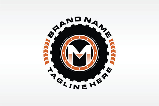 Circular Tire M Letter Logo
