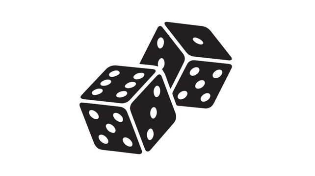 Two black dice game icon