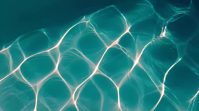 Summer hot vibe lifestyle. A closeup of waters surface reveals intricate patterns and textures. The water is a vibrant turquoise, and the patterns are a mix of light and dark shades.