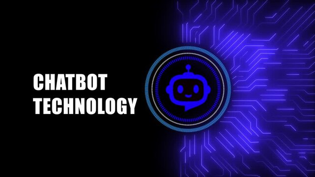 Concept of AI chatbot service. chatbot logo on futuristic circuit motherboard background. Artificial intelligence and intelligent assistant robot