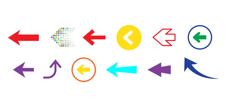 Colorful arrow icons for navigation and design