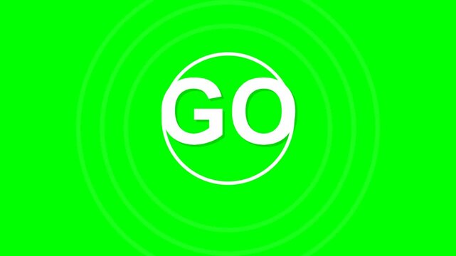 Dynamic Go Logo Animation in Bright Neon Green.