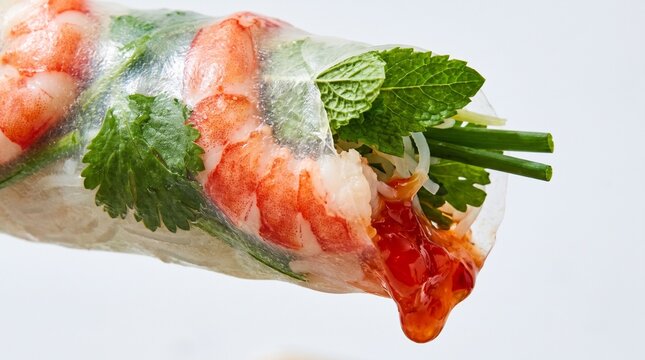 Fresh spring roll with chili sauce