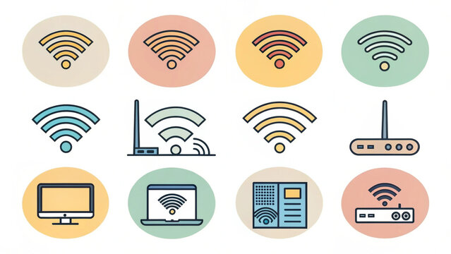 Wifi line editable icon set. Containing wifi, online, signal, wireless, internet, connect, hotspot, offline, wifi router, computer, and more. Vector illustration. Editable ... See More

