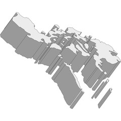 3D map dimension - continent Asia country Philippines © badrpost