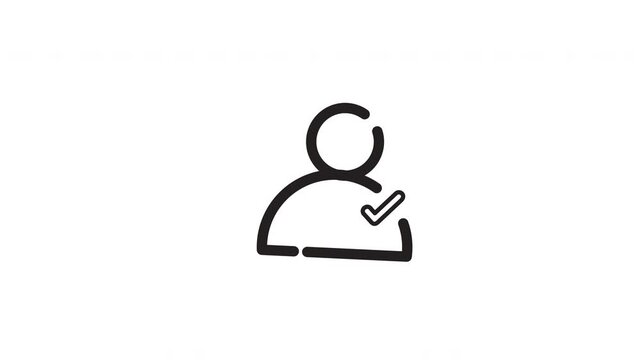 Iconic black figure with check mark suitable for presentations, infographics, logos, websites, and educational materials in various industries and fields.