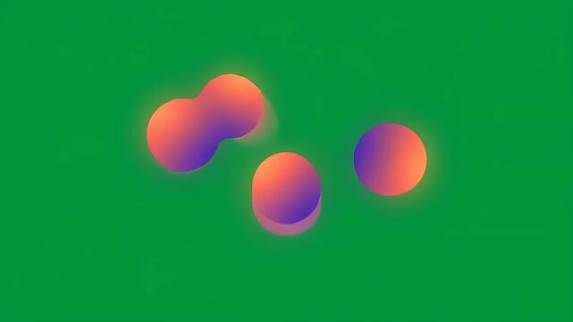 3D Glowing Gradient Spheres Bouncing Loading Animation on Green Screen Chroma Key Background