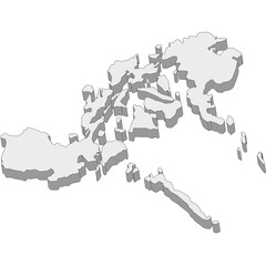 3D map dimension - continent Asia country Philippines © badrpost