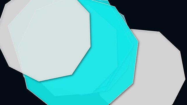 Abstract overlapping geometric octagon shapes motion graphic animation