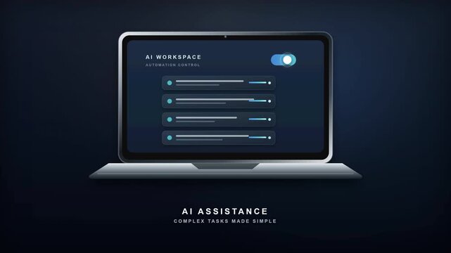 AI assistance complex tasks made simple on laptop workspace.