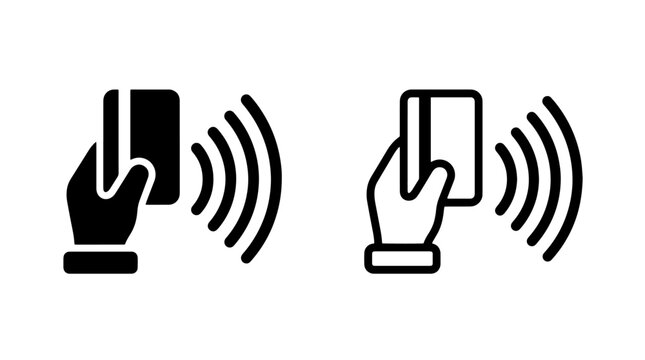 Contactless payment nfc technology vector icon set
